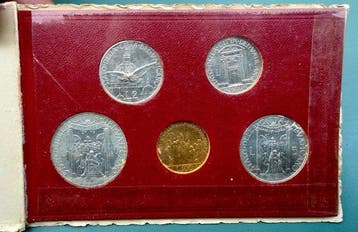 . Vaticaan Serie Divisionale 1950 incluso 100 Lire in oro