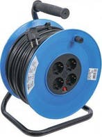 Kabelhaspel 50 m 3x1,5 mm² 4 stopcontacten IP 20 3000 W, Verzenden, Nieuw