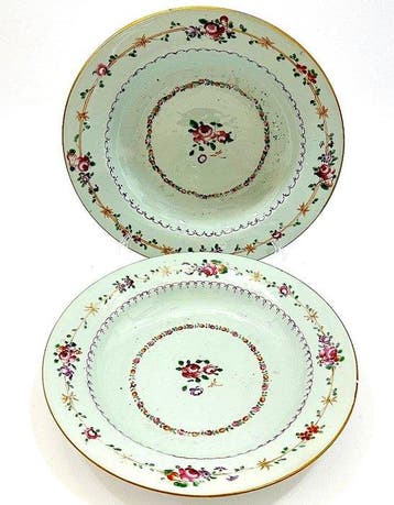 Dinastia Qing Epoca Qianlong, ca. 1750-1770 - Coppia Piatti