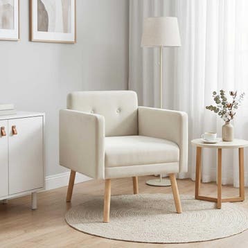vidaXL Accentstoel Crèmekleurig fluweel, Huis en Inrichting, Verzenden, Nieuw