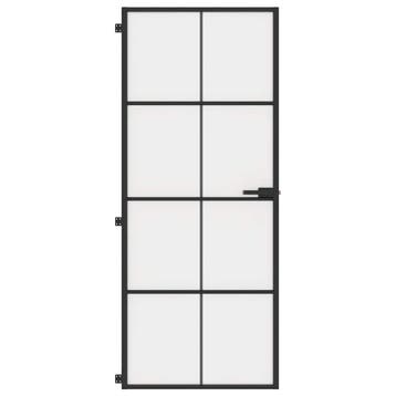 vidaXL Binnendeur smal 83x201,5 cm gehard glas en aluminium, Verzenden, Nieuw