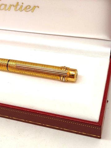 Must de Cartier penna stilografica placcata oro pennino 18, Nieuw