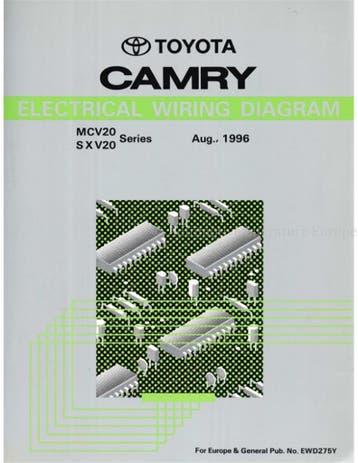 1996 TOYOTA CAMRY ELECTRISCHE SCHEMA WERKPLAATSHANDBOEK