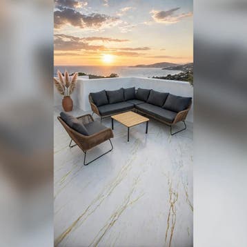 Luxe Loungeset aluminium met weersbestendige kussens 6 pe..., Tuin en Terras, Ophalen of Verzenden, Nieuw