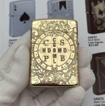 Zippo - St. Benedict Medal - Zonder minimumprijs - Aansteker, Nieuw