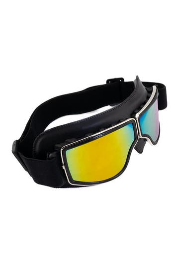 KIMU® Goggles Motorbril Skibril Bril Zwart Montuur Oranje Sp, Ophalen of Verzenden, Nieuw
