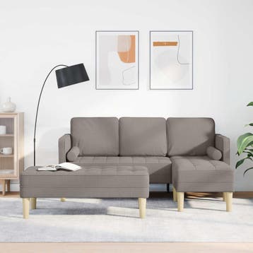 vidaXL bank / zetelstel 2 st Taupe Polyester, Verzenden, Nieuw