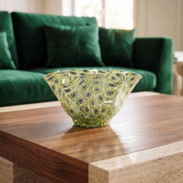 Vaas - Muranoglas, veelkleurige murrine - en 24k bladgoud, Antiek en Kunst