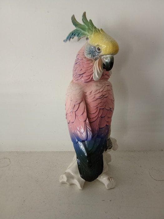 Achaemenidisch Porselein papegaai - 28 cm, Antiquités & Art, Curiosités & Brocante