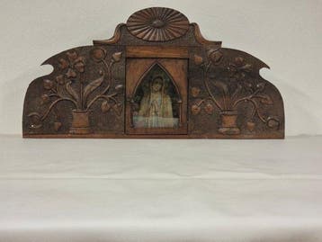 Autel domestique - Notre-Dame du Rosier - 63 cm - Bois -, Antiquités & Art