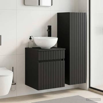 vidaXL Badkamermeubel Set 2 st Zwart 33 x 34,5 x 100 cm, Maison & Meubles, Tables | Coiffeuses, Verzenden