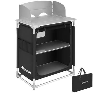tectake Aluminium kampeerkeuken 76 x 53,5 x 107 cm - zwart, Caravans en Kamperen, Verzenden, Nieuw