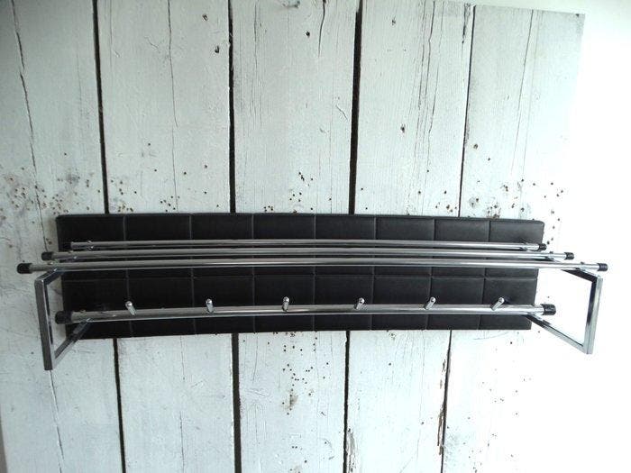 Porte-manteau - Métal, simili cuir - Avec un dos en cuir, Antiek en Kunst, Kunst | Designobjecten