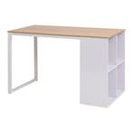 vidaXL Schrijftafel 120x60x75 cm eikenkleur en wit, Huis en Inrichting, Verzenden, Nieuw