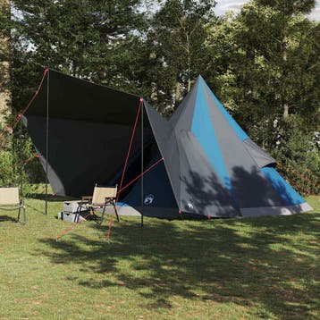 vidaXL Tipi Tent met dak met opslag Blauw 510 x 690 x 330 cm, Verzenden
