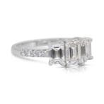 Ring - 18 karaat Witgoud - 1.13ct. tw. Diamant (Natuurlijk)