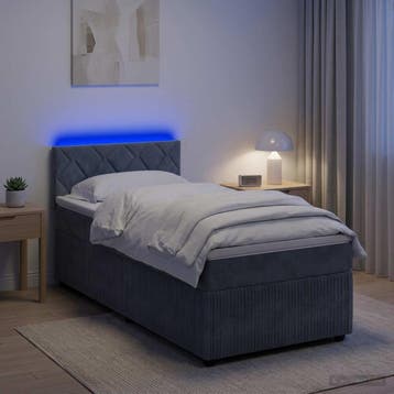 vidaXL Boxspringbed met matras Donkergrijs 80 x 200 cm, Verzenden, Nieuw