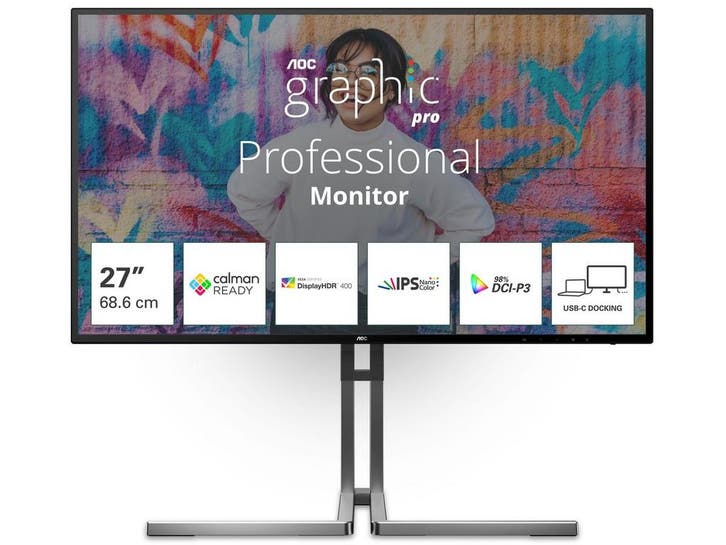 AOC Graphic Pro U27U3CV - 27 4K Monitor - 100% sRGB 98%, Computers en Software, Monitoren, Zo goed als nieuw, Verzenden