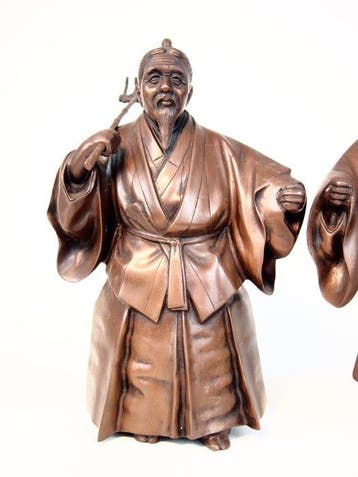 Brons - Eizan  - Geluksbrengende Takasago-poppen die