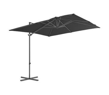Zweefparasol 250x250cm Antraciet - 69% KORTING!, Tuin en Terras, Gebruikt, 2 tot 3 meter, Zweefparasol, Kantelbaar