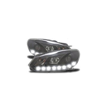 Phares Pour Volkswagen Vw Golf 6 08-12 Drl Inside Noir, Verzenden
