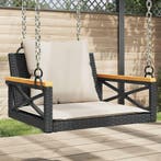 vidaXL Schommelbank met kussens 63x62x40 cm poly rattan, Verzenden, Nieuw