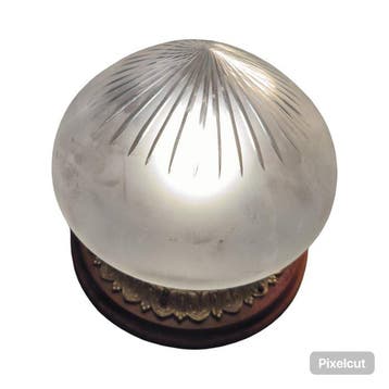 Plafonnier - Verre, Laiton, Bois - Plafonnier vintage, Antiquités & Art