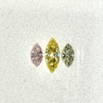 3 pcs Diamant (Natuurlijk gekleurd) - 1.33 ct - Markies -, Nieuw