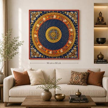 Malika Lama - Blessed Om Mantra mandala | Handpainted