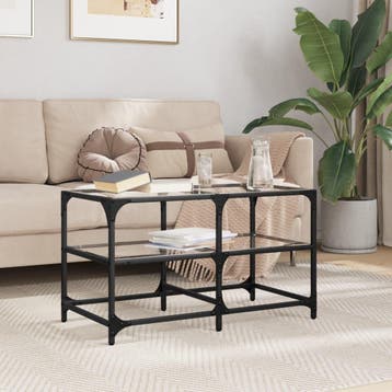 vidaXL Salontafel met transparant glazen blad 78,5x40x45 cm, Verzenden