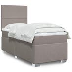 vidaXL Boxspring met matras stof taupe 90x200 cm, Verzenden, Nieuw