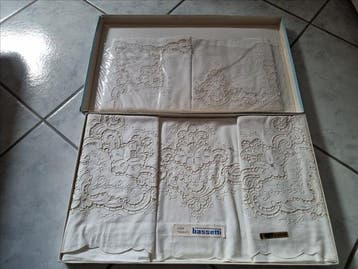 Drap de lit (3) - 290 cm - 250 cm - Trousseau vintage, Antiek en Kunst