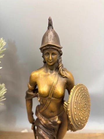 sculptuur, Bronze-Finish Sculpture of Athena (Goddess of