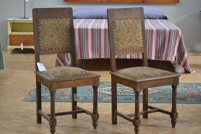 Stoel - Hout, Textiel, Metaal, Antiek en Kunst, Antiek | Overige Antiek