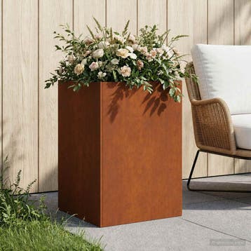 vidaXL Plantenbak Roestkleurig 50 x 50 x 75 cm weervast, Tuin en Terras, Verzenden, Nieuw