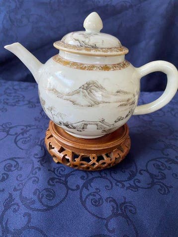 Rare théière chinoise de commande, entièrement intacte. -, Antiquités & Art