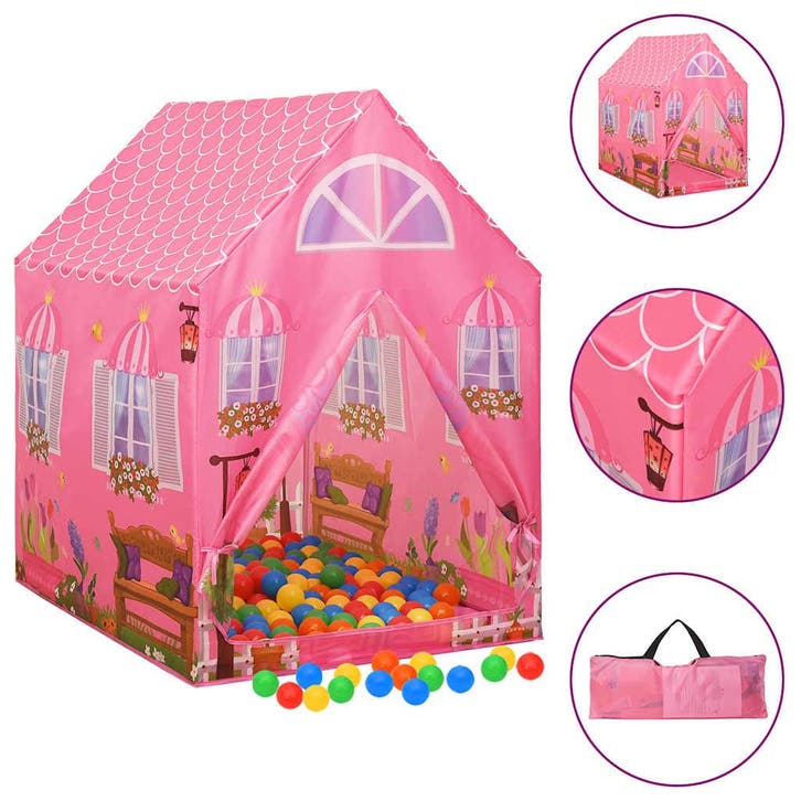 vidaXL Kinderspeeltent met 250 ballen 69x94x104 cm roze, Kinderen en Baby's, Speelgoed | Buiten | Speeltoestellen, Nieuw, Verzenden