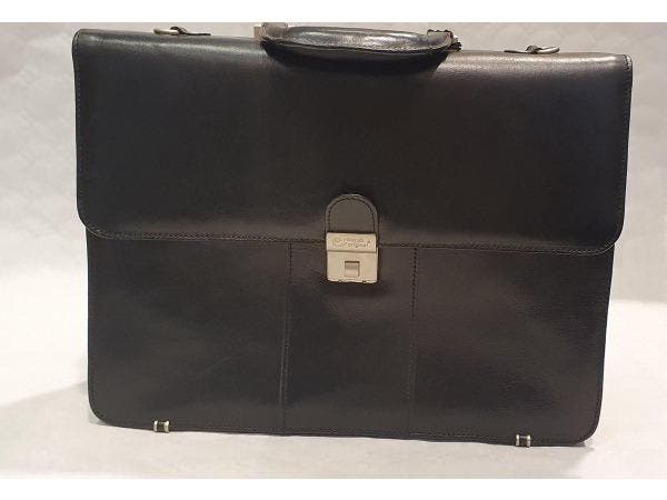 Veiling - Rillstab original- business tas- zwart leer, Motos, Accessoires | Valises & Sacs