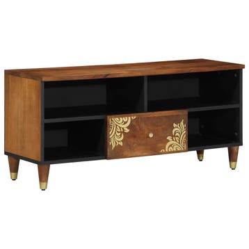 vidaXL TV Kast Honing bruin 100 x 33 x 46 cm Massief Mango, Verzenden