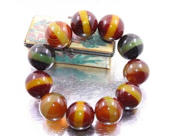 Zeer zeldzame prachtige armbanden met agaat, ronde grote