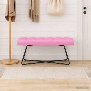 vidaXL Bank met knopen tufting Roze 110 x 40 x 46 cm Stof, Verzenden, Nieuw