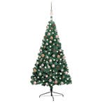 vidaXL Kunstkerstboom met verlichting en kerstballen half, Diversen, Verzenden, Nieuw