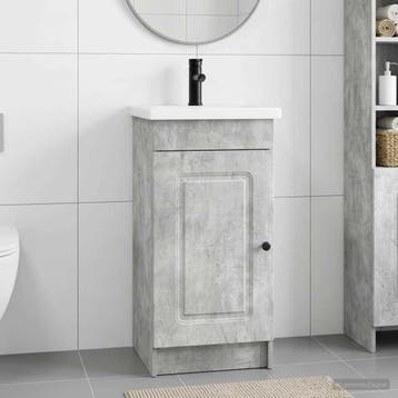 vidaXL Badkamer Vanity met Wastafel Betongrijs 42 x 40 x, Verzenden