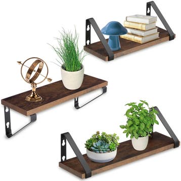 3 wandplanken Cowell - Industrieel hout donker, rustiek, Huis en Inrichting, Verzenden, Nieuw
