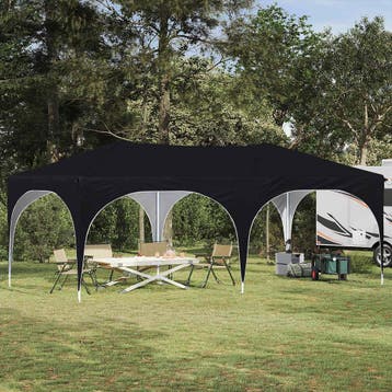 vidaXL Pop-up Feesttent 575 x 288 x 245 cm Zwart Oxford Stof, Verzenden, Nieuw