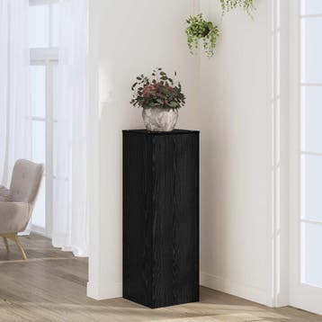 vidaXL Plantenstand Zwart Eiken 33 x 33 x 100 cm Bewerkt, Tuin en Terras, Verzenden, Nieuw