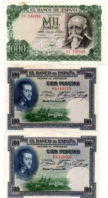 Spanje. - 18 banconote - various dates (Zonder minimumprijs)