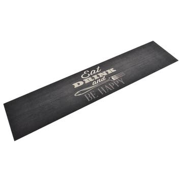 vidaXL Keukenmat wasbaar keukenprint 60x300 cm fluweel zwart, Verzenden