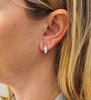 Oorbellen - 18 karaat Witgoud - 0.34ct. tw. Diamant, Nieuw