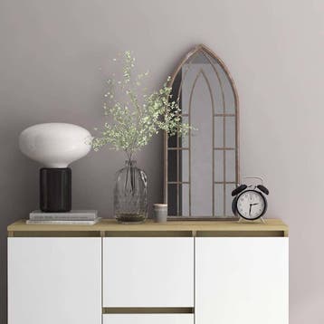vidaXL Spiegel 70x30 cm ijzer zandkleurig, Huis en Inrichting, Verzenden, Nieuw